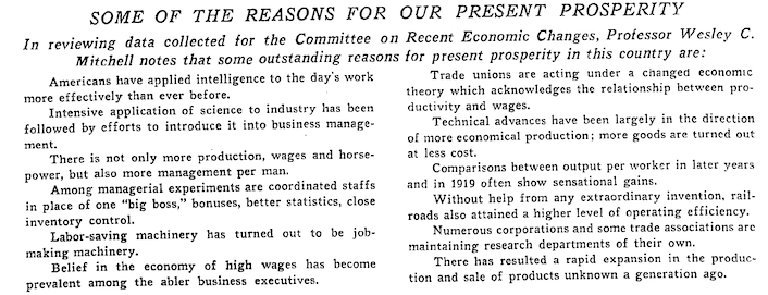 morganhousel's tweet photo. New York Times published this in May 1929, four months before the start of the Great Depression. 

Everything on this list is true. And yet ... https://t.co/lNGI59oKzm