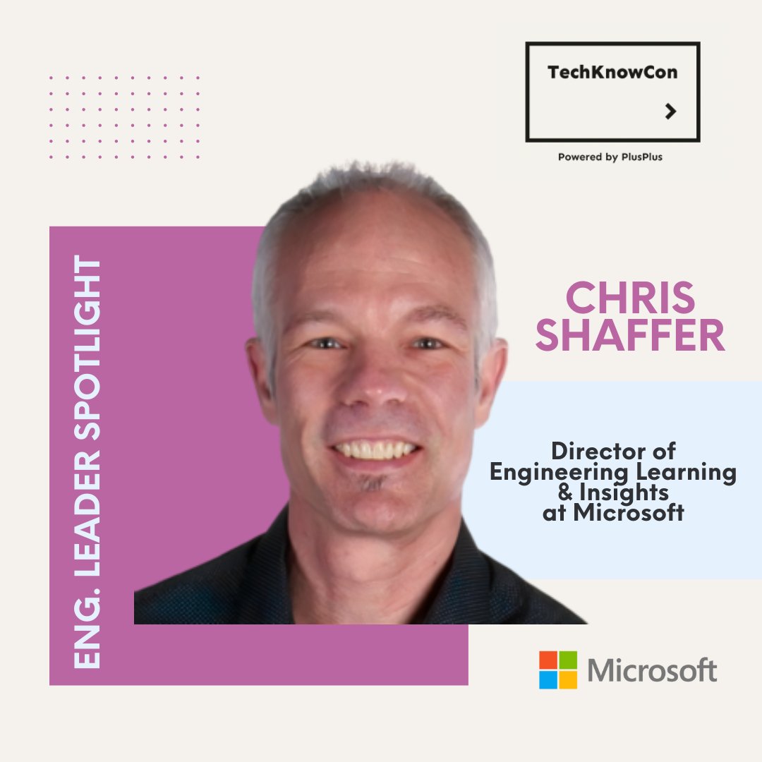 plusplus's tweet image. 30+ years with @Microsoft is worth celebrating 🎉 Join @TechKnowCon as they hear from Chris Shaffer, Director of Eng. Learning & Insights, on his inspiring journey and how he continues to influence the company's strong learning culture. techknowcon.io/events/leader-…