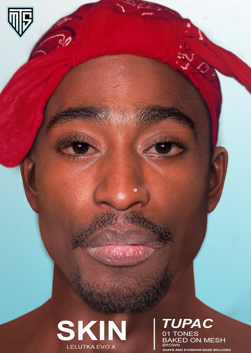 MTSDesigner2's tweet image. MTS STORE - TUPAC SKIN  [LELUTKA EVOX]
Hello brothers my new skin TUPAC
Taxi: bit.ly/3ffSQYJ
#SecondLife