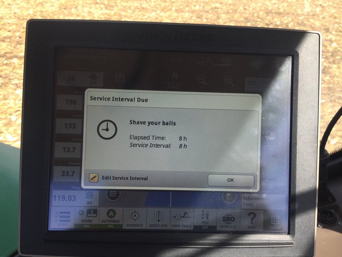 Boss Man didn’t like the new service interval I added