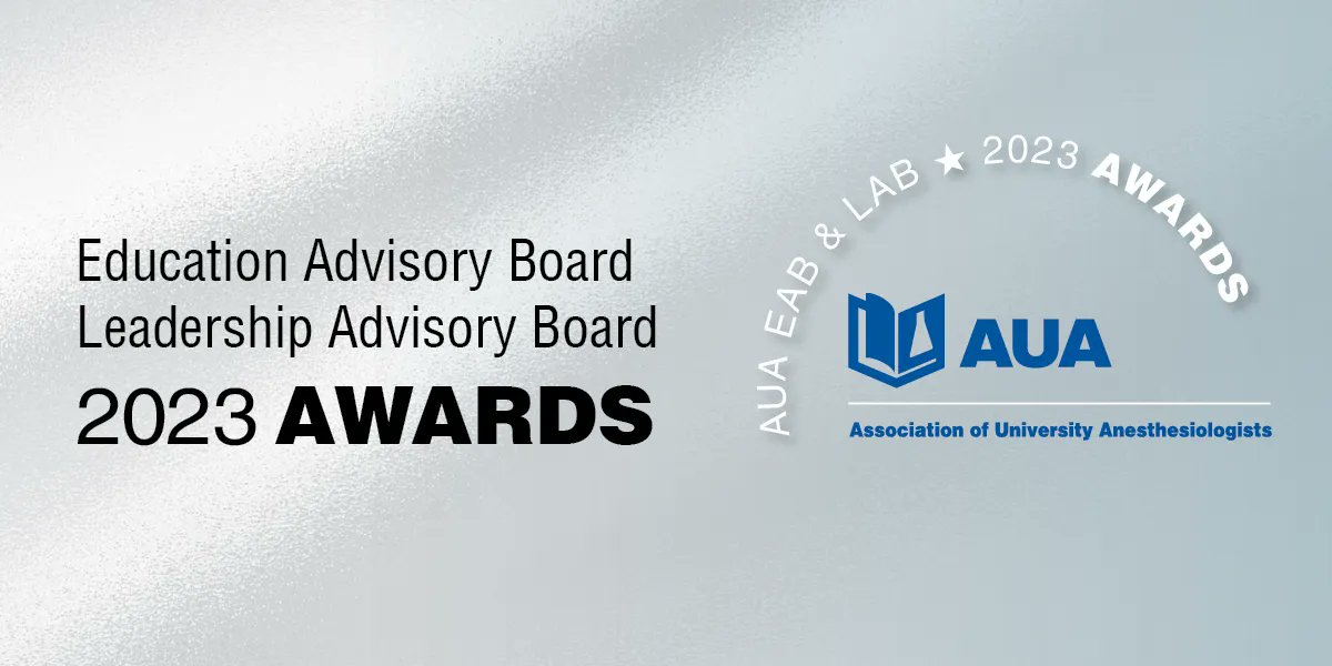 AUA's EAB & LAB 2023 Awards nominations open today! Visit: buff.ly/3H08ksz to learn more and submit. Applications close November 20. @SShaefi @MayaHastie @DrSusieUNC @TweetAb17 @VEArmstead