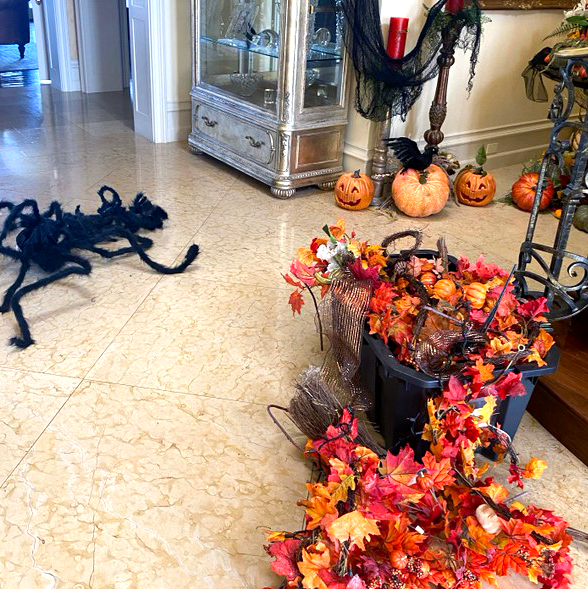 AdrienneMaloof's tweet photo. September who? Very excited to really get going with this year's setup #ReadyForOctober 🤩🎃🍂 https://t.co/dBEfJ0O01r