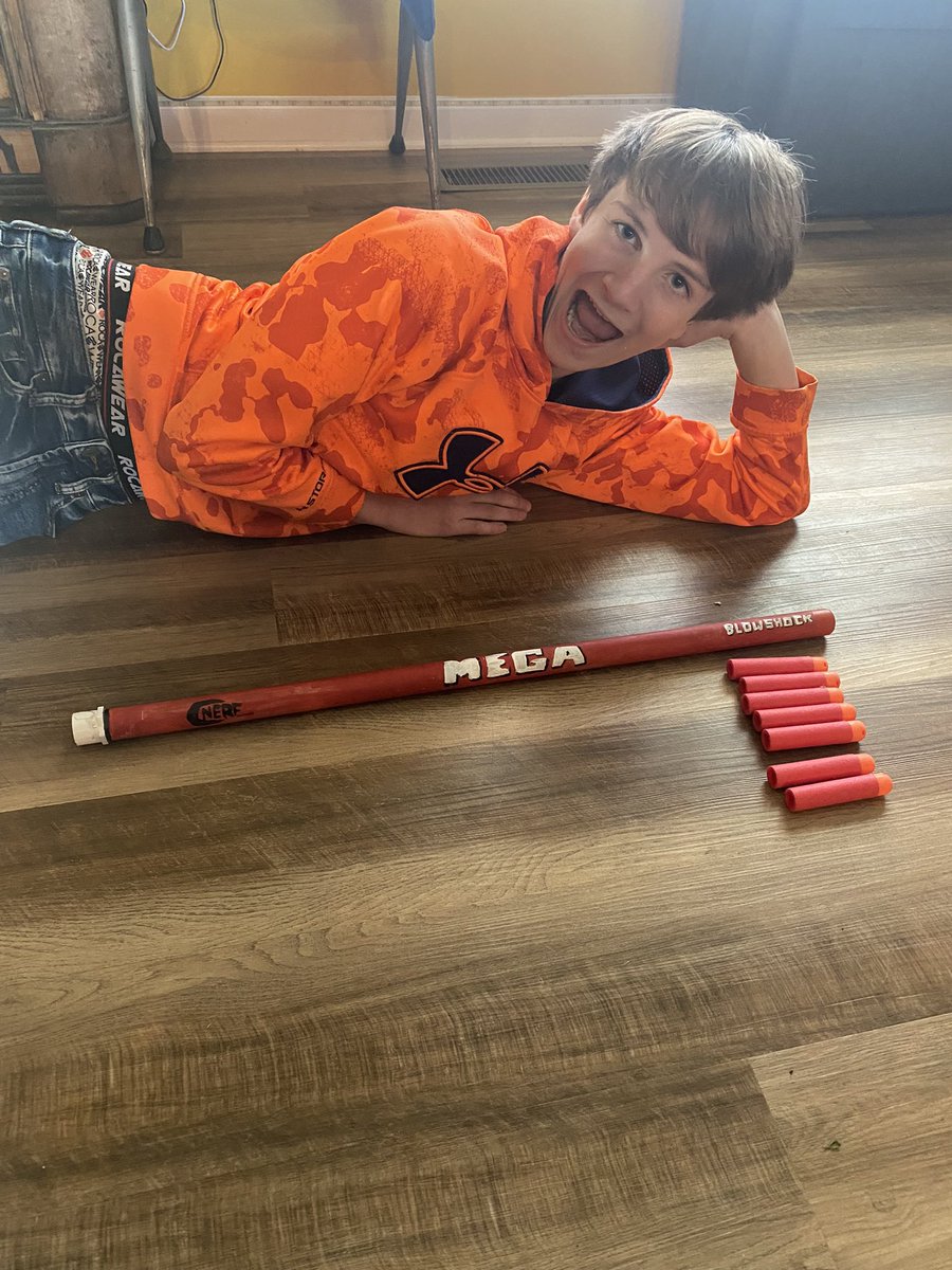 Cabel_2000's tweet photo. Max’s homemade blowgun for his mega bullets.#nerf #hasboro #abeladventures https://t.co/XplTK6YPif