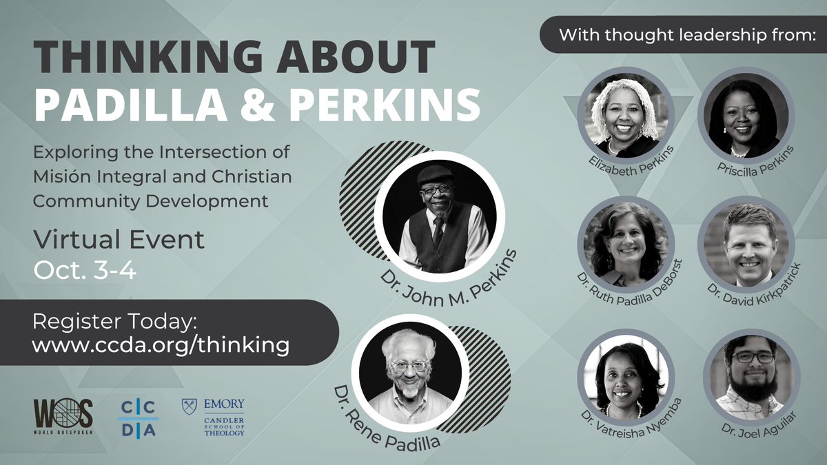 🚨 1 Week Away 🚨 
We are looking forward to our conversation with scholars, practitioners, and students, exploring the intersection of Misión Integral and Christian Community Development.

Register today at ccda.org/thinking
