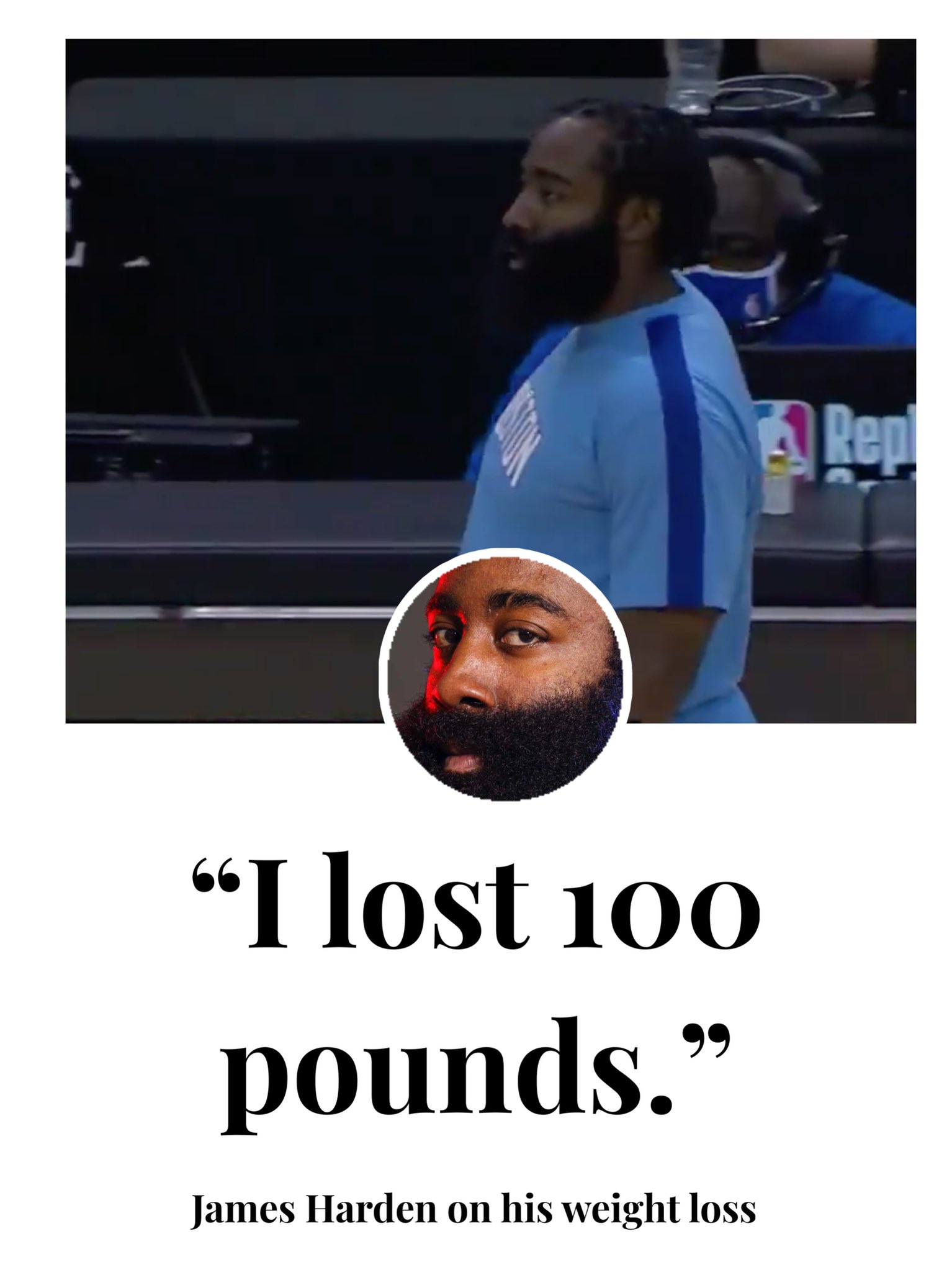 Ballsack Sports on Twitter "James Harden says he lost 100 lbs 🤯 https
