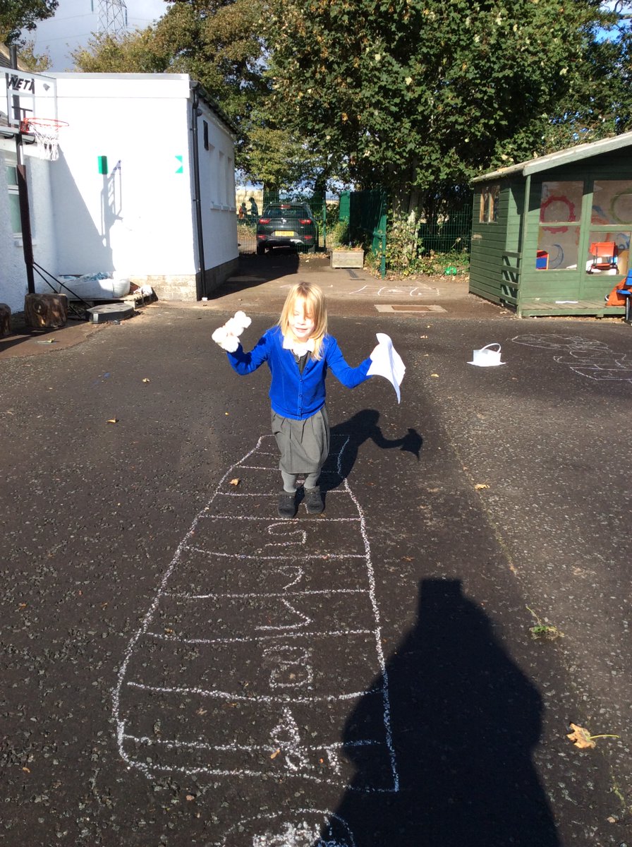 AberlemnoPS's tweet photo. Lots of fun at AberlemnoPS to celebrate Day 1 of Maths Week Scotland.  We designed our own hopscotch games for breaks, played noughts and crosses outside and joined our 'reading buddies' to play maths games and complete STEM activities this afternoon.  #aiminghigh #MathsWeekScot https://t.co/Ny15wgzfJc