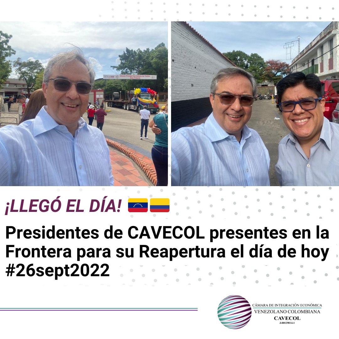 CAVECOL presente en la primera exportación de Bobinas de Venezuela a Colombia, que esta sea la primera de incontables exportaciones por venir para el fortalecimiento sostenido de nuestras economías. 🇻🇪🇨🇴 #reaperturadelafrontera #fronteravenezuelaycolombia #26septiembre2022