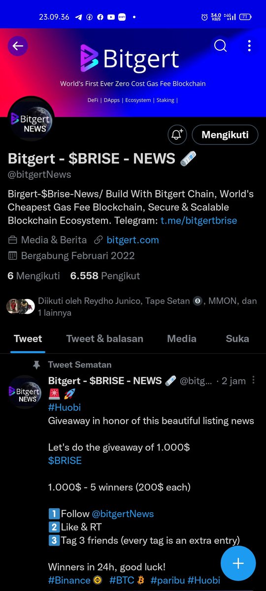 Rintho27's tweet photo. @bitgertNews Good luck 😸

@elzham21 @johari_27 @ipulmloto @Ridhopoetra3 https://t.co/ZPmDcRKMr6