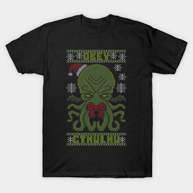 theshirtlist's tweet photo. Obey #Cthulhu Sweater T-Shirt - https://t.co/6A3fsqtTtt Cthulhu T-Shirt by @jrbergerdesigns & @teepublic for just $14! #HPLovecraft #JonathanBerger #Jrberger #Monster #Parody #UglyChristmasSweater https://t.co/Rfqenq3s61