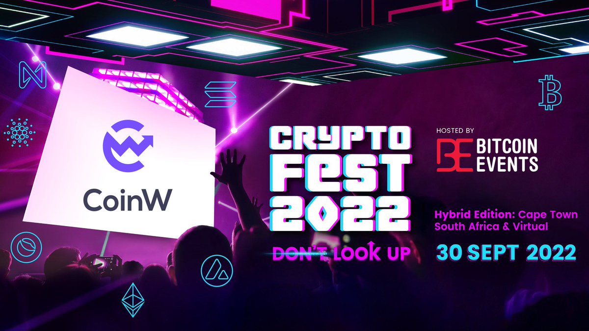 🎉🎉We're excited to be attending the largest crypto event in South Africa - #CryptoFest2022  See you there!

🇿🇦@BlockchainZA
#CoinW #Crypto #SouthAfrica #CF2022 #airdrops 

🎁#Giveaway🎁 

✅Follow <a href="/Coinw_exchange/">jus773s71ng</a>
✅RT with your CoinW UID

🎈5 winners will get 20USDT Super bonus