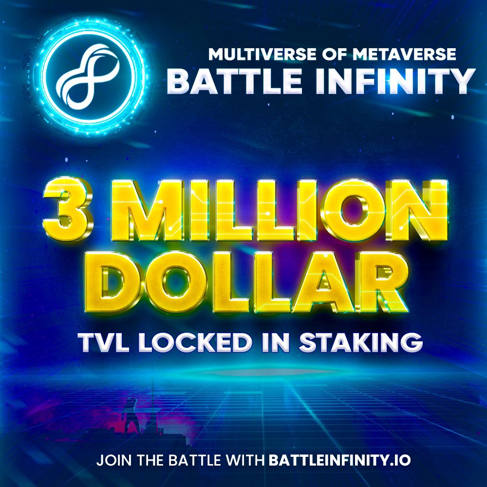 Boom! Its been few moments since staking gone live and we have successfully crossed a benchmark of more than 3 million dollars worth of $IBAT locked successfully at our staking platform. Still haven’t staked your $IBAT? Stake here - dapp.battleinfinity.io #IBAT #tvl #staking