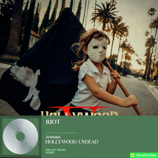 BrasilCertified's tweet photo. .@hollywoodundead "RIOT" — Platina (1x) 40.000 cópias vendidas. https://t.co/6ei1Q2zCPa
