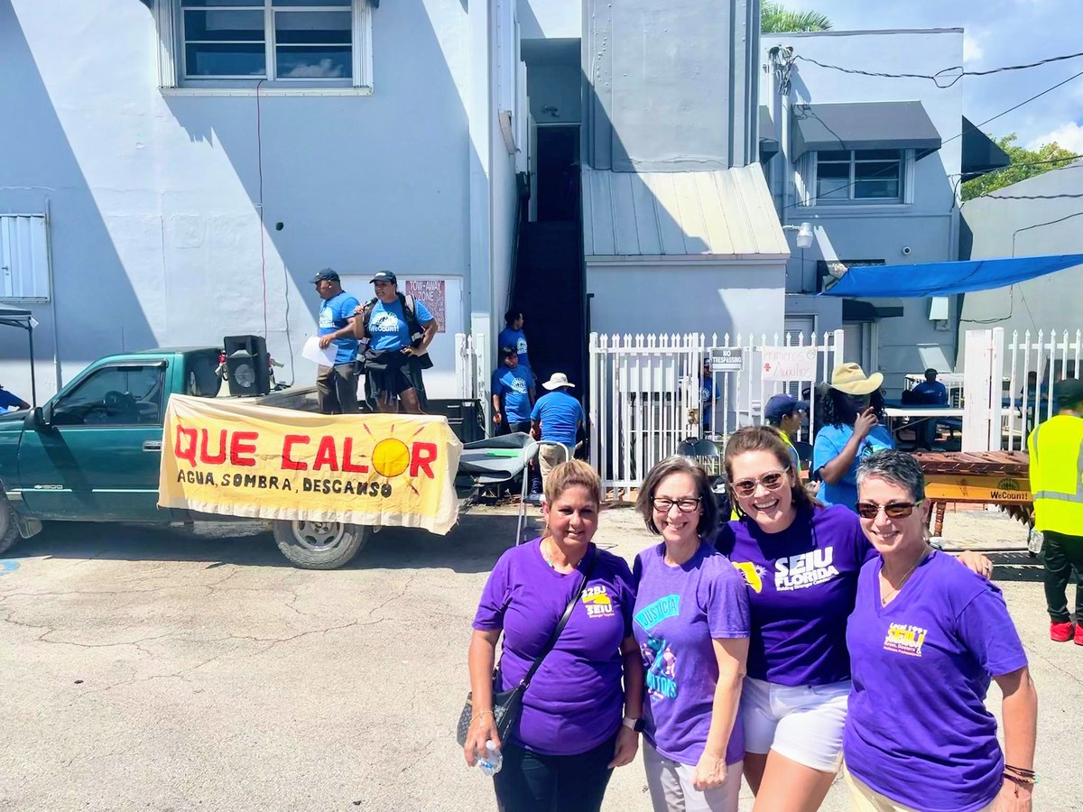 WeCount_Fl's tweet photo. Our #QueCalor campaign marched yesterday to demand #WaterShadeRest for outdoor workers! 3.4 miles for the 34+ lives we lose every year in Miami to extreme heat. Thank you to @MayorDaniella and all of our partner organizations for joining us! ¡Si se puede! ☀️ https://t.co/se8duFf66o