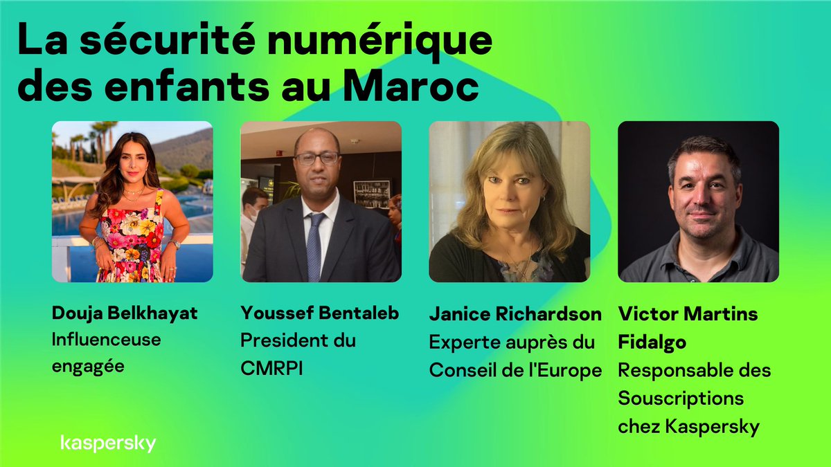 🚸 En parallèle de nos outils, nous travaillons à sensibiliser les enfants et adolescents sur les risques encourus sur Internet. A cet effet, Kaspersky Maroc organise une rencontre le 27 Septembre 2022. 
En savoir plus ▶️ kas.pr/24ih
#KasperskySafeKids