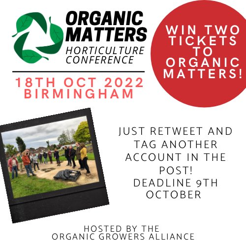 Win two tickets to #OrganicMatters22! All you need to do is retweet this post and tag a friend (or other account) in the comments. You have until the 9th October to share far and wide - on the 10th we’ll draw names from a hat and reveal the lucky #winner. Get sharing!
