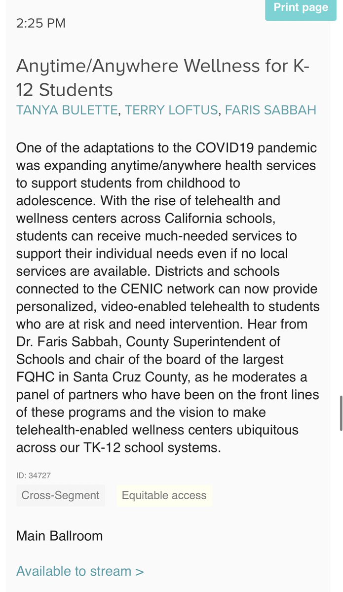 Tuesday at 2:25pm - come learn how the network has supported adolescents in receiving mental health services during the pandemic with @SCSupt @hayleypbis @BuletteTanya @terrenceloftus #cenic2022