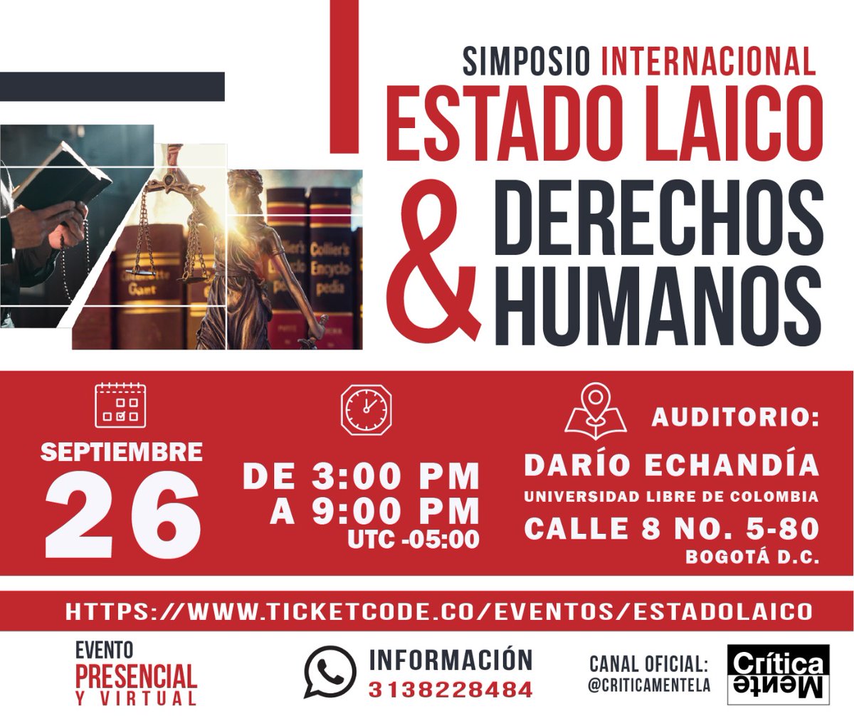AATEOSBTA's tweet photo. Estamos a tan solo unas horas para dar inicio a nuestro simposio internacional sobre #EstadoLaico y #DDHHs en la sede centro de la #UniversidadLibre @Unilibrebog. Si aún no estas inscrito es ahora o nunca.Por razones de seguridad es obligatorio Ingresa ya https://t.co/nTAhFFIBFT https://t.co/UP0E1RUf8R