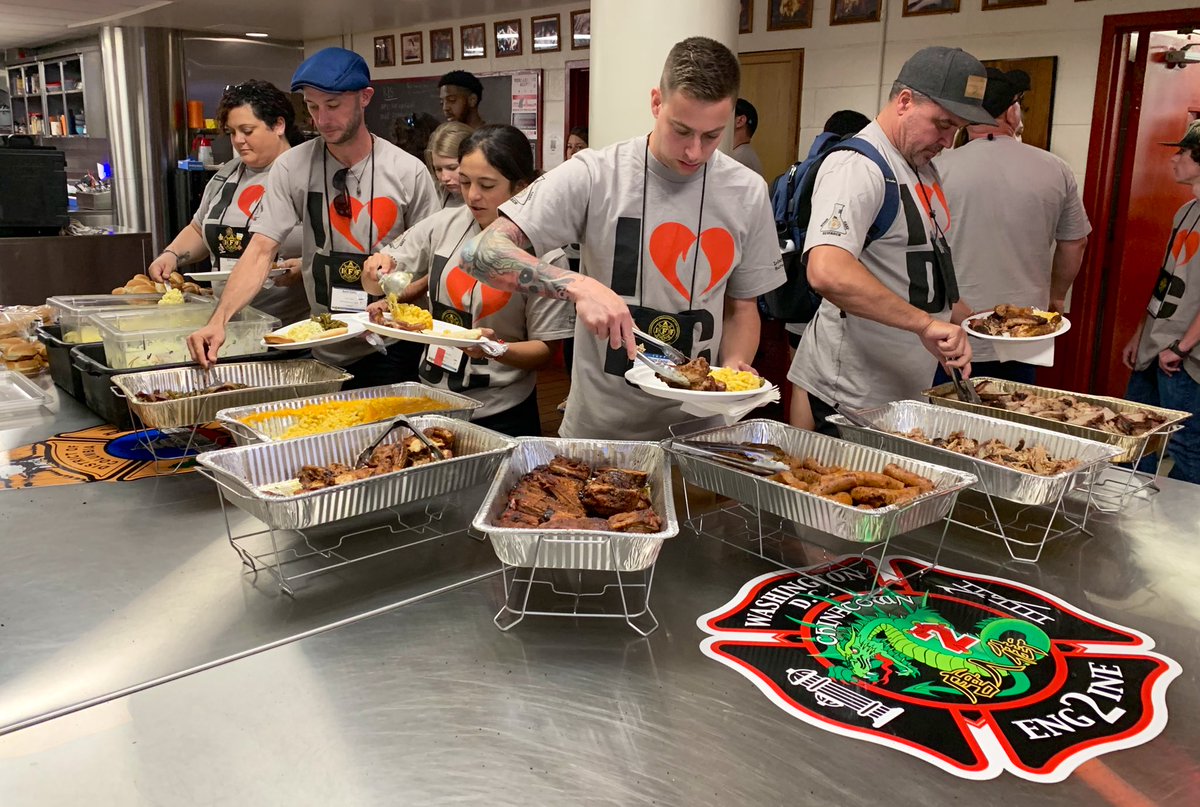 dcfireems's tweet photo. Supported by @IAFF36 &amp; @DCFFBFoundation, lunch is served at our Chinatown firehouse to participants in the @iafffoundation Burn Camp. The all-expenses paid, week-long camp helps young burn survivors understand they are not alone &amp; there is a larger support system. #DCsBravest https://t.co/LIyxakB8Ak