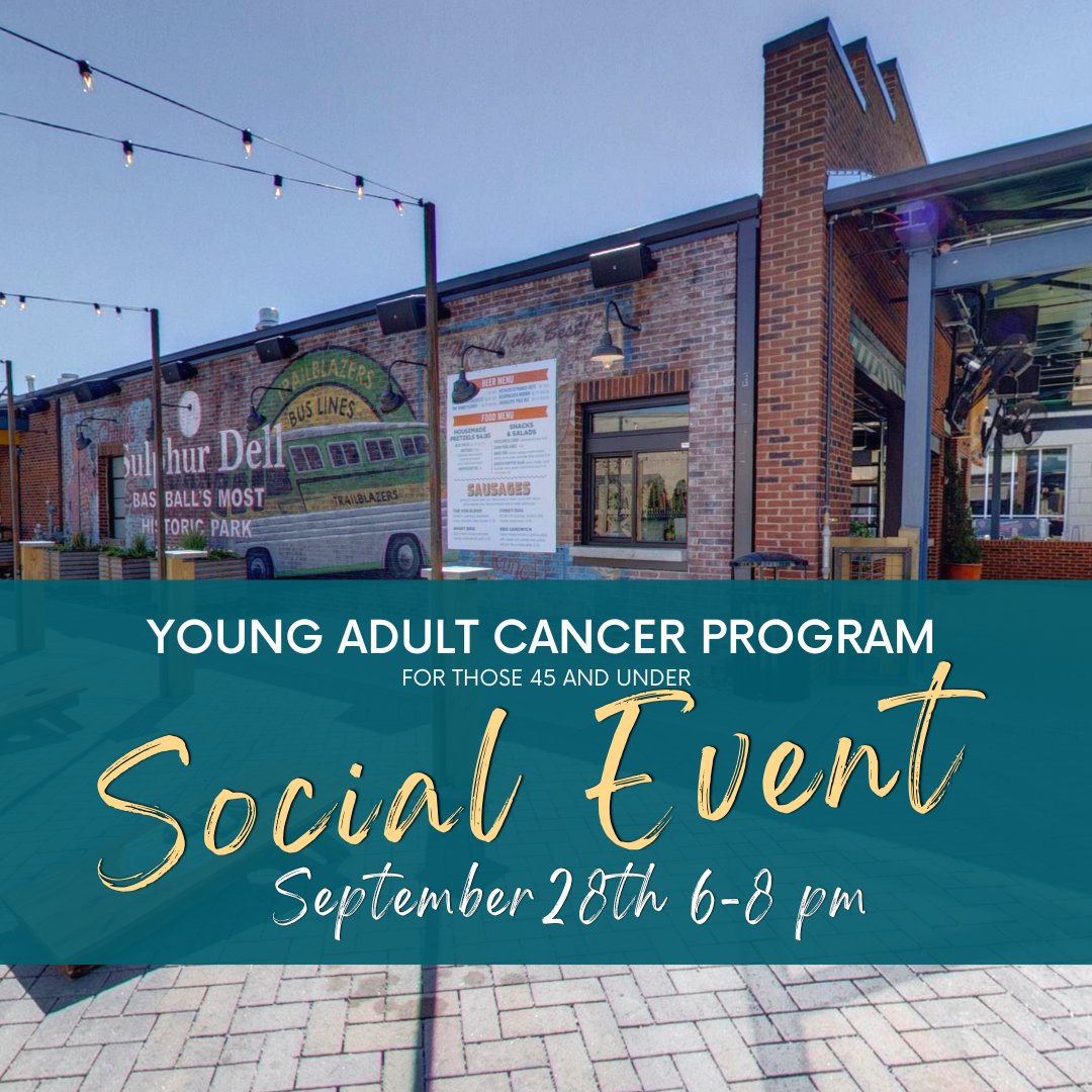 This Wed, 9/28 from 6-8pm, don't miss our 2nd #YoungAdultCancerProgram Mixer! YA's at any stage of cancer journey are welcome to join us at Von Elrod's in Nashville for fun, food, and drinks - hope to see you there! #youngadultcancer #cancer #yac #cancersurvivors #cancerwarrior