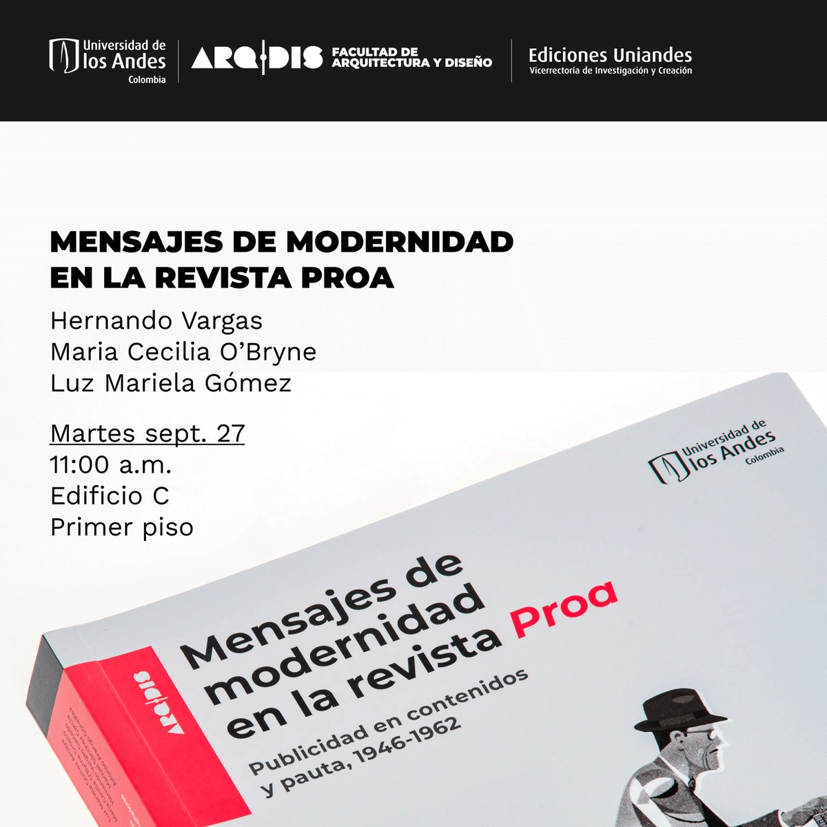 ArqDisUA's tweet photo. 📣 Estas son las publicaciones #ARQDISUniandes que estarán en la 2ª Feria del Libro #Uniandino. ¡No te la pierdas! 📚
#EdicionesUniandes #LosLibrosNosUnen #PublicacionesARQDIS #Libros #Bookstagram #Book #Leer #Lectores #Colombia #Bookstagrammer #FeriaDelLibro #Uniandes #Cultura https://t.co/g3RDFHjJlI