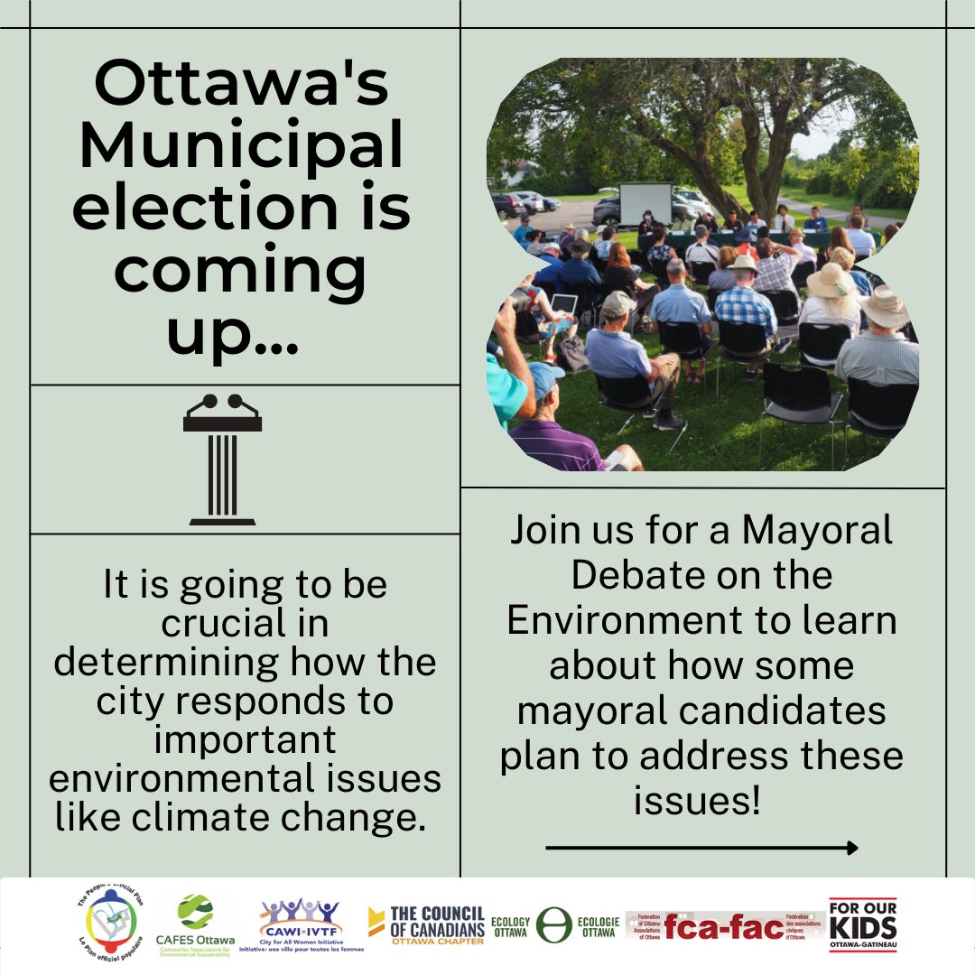 CAFES_Ottawa's tweet photo. 2 days!! It isn’t too late to register to attend the Mayoral Debate on the Environment! 

In person @ Centretown United church 507 bank st.

Or watch livestream from home! 

Register here: https://t.co/iEzsSxbLOD https://t.co/87pOtCBIMD