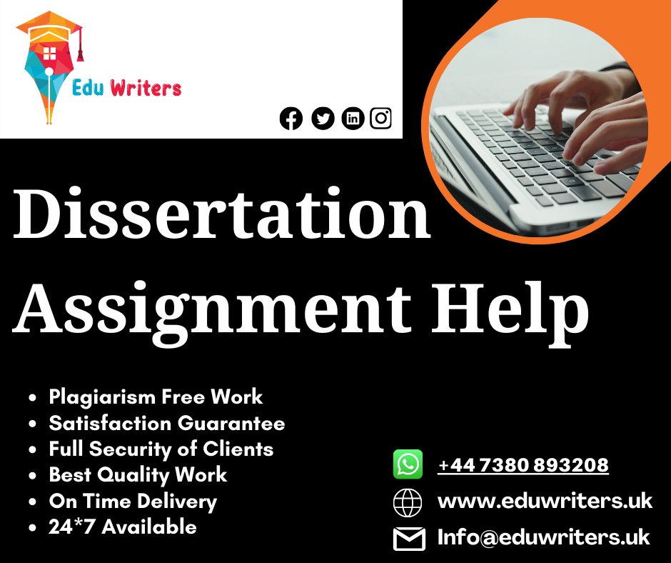 Eduwritersteam's tweet image. Be confident! Because you choose our Dissertation Assignment Help Services.
Order Now.
#dissertationassignmenthelp #onlinedissertationhelp #onlinedissertationassignmenthelp #onlinedissertationassignmenthelpservice #dissertationassignmenthelp #dissertationassignment #eduwriters