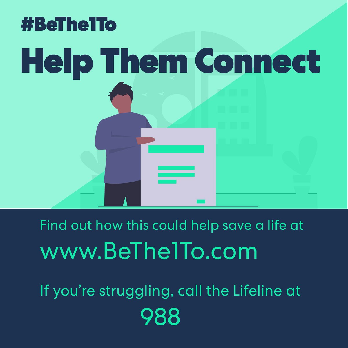 If someone you know is thinking about suicide, take the fourth step; #BeThe1To help them CONNECT to resources. Help them build a support system, including 988Lifeline, family, friends, faith leaders, coaches, coworkers, or therapists.
#HELPTEXANSCONNECT #SPM22 #BeThere #ArtHeals
