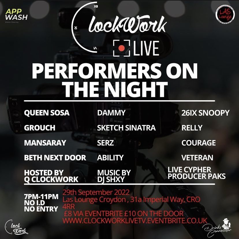 IBARecords's tweet photo. Catch our very own 26ixSnoopy , Relly and Mansaray Performing live at @Clockworklivetv on Thursday 29th 7-11pm 🔥🔊

Get your tickets here: https://t.co/mWVMJ5LxXf 📲 https://t.co/1uWg6fnvYD