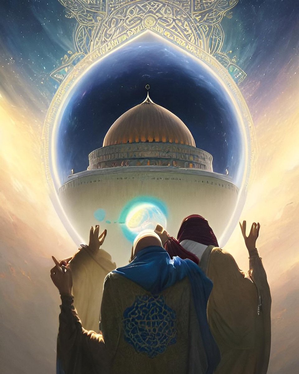 Ameer's tweet photo. I gave an artificial intelligence machine “Muslim” keywords and here is what was produced. 

For this collection, I focused my keywords on words along the lines of “space, galaxy, mosque, moon, prayer” https://t.co/LmVKs04EIJ