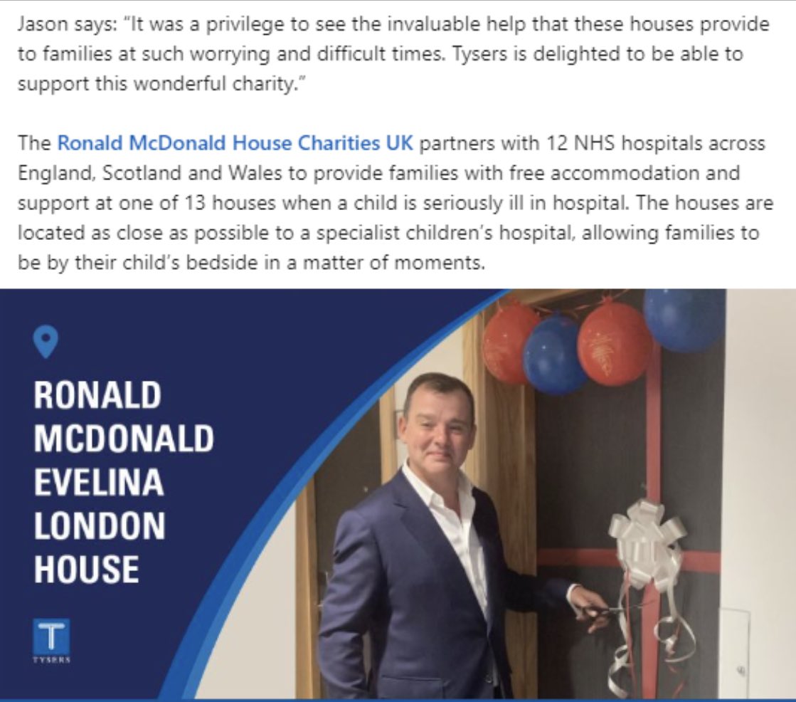 Jason Collins, Head of Global Broking at Tysers, visited the Ronald McDonald Evelina London House to find out more about the <a href="/RMHCUK/">Ronald McDonald House Charities UK</a> charity and unveil the plaques detailing Tysers' sponsorship of two of the bedrooms.