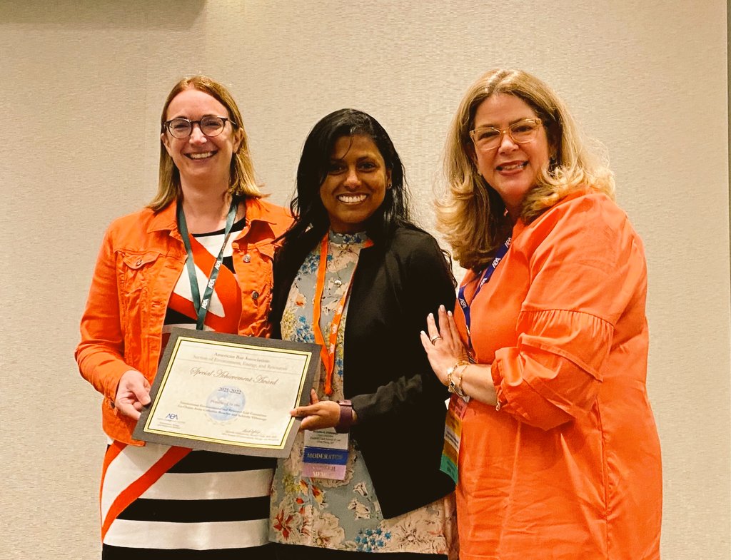 ProfAchinthiV's tweet photo. Another @abaenvlaw #SEERFALL Conference is done + dusted! Guest appearances by former @PaceEnviroLaw Director @alexandraddunn1, @HaubLawatPace @ProfKTQ, @HaubEnviroLaw adjunct Prof @ingacc2, longtime supporter of @NELMCC_HaubLaw &amp; past @ABAEnvLaw Chair @diffenvtl &amp; more! https://t.co/PyoEQuXyH1