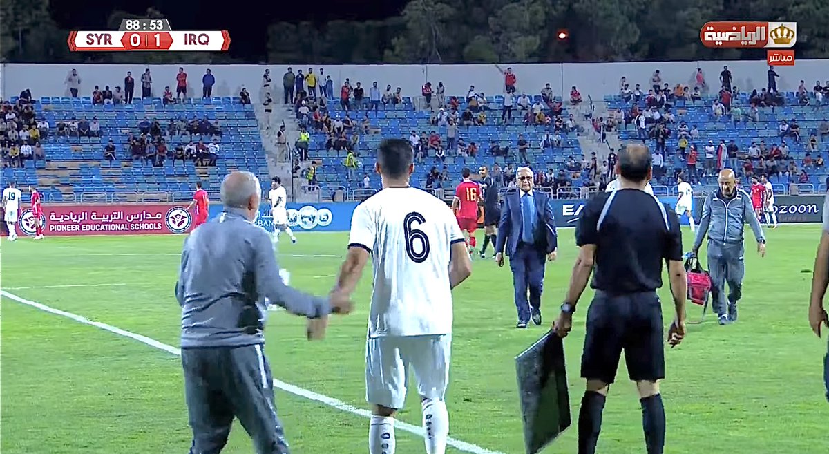 Rewan Amin replaces Amir Al Ammari in the 89th minute, making his national team debut for Iraq!