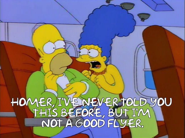 dailysimpsons's tweet photo. @archermation @AlJean @MikeReissWriter Marge has no issues flying on the plane to Washington D.C. in this episode, but has a fear of flying in the Season 6 episode "Fear of Flying" #AWizardDidIt https://t.co/rx0YPMdmg0