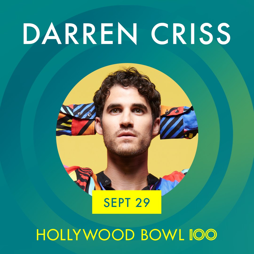 HollywoodBowl's tweet image. Just announced! Darren Criss (@darrencriss) joins us on September 29, opening for Pentatonix (@ptxofficial) with a set of songs from throughout his wildly eclectic career as a songwriter and performer. Get your tickets today: bit.ly/HB22PTX