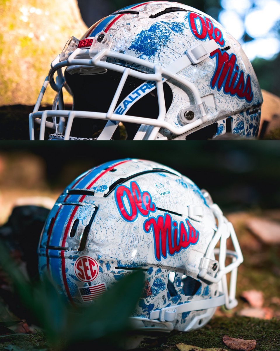 How are y’all feeling about Ole Miss’ new helmets they’ll be rocking against Kentucky? 👀💧 📸 @OleMissFB