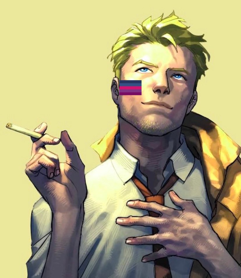 evilbiotd's tweet photo. Today’s first evil bisexual of the day is John Constantine from DC comics — extra headcanons: non-binary he/they (canon bi) -🍪 https://t.co/LiesHAcNQ4