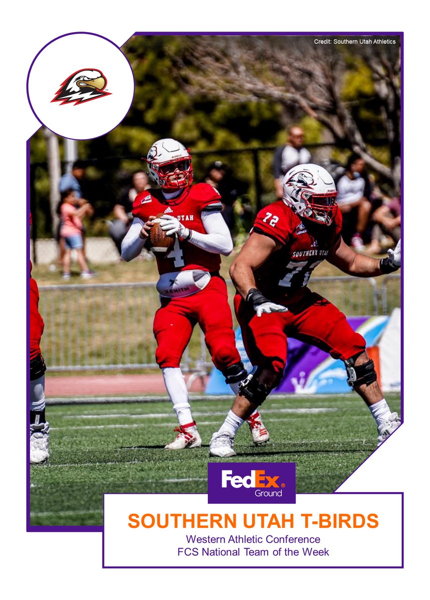 FedEx Ground FCS National Team of the Week Congratulations to @SUUFB_ Story: tinyurl.com/bdhymufh FedEx Ground: careers.fedex.com/ground?&src=co…