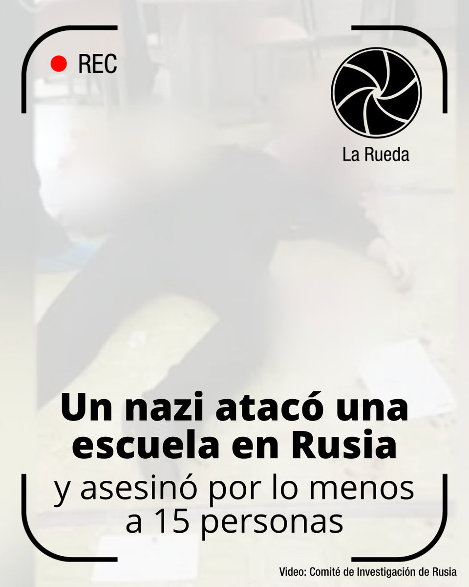 laruedadata's tweet photo. Con una esvástica en el pecho y cartuchos con la palabra ODIO un nazi atacó una escuela primaria de la ciudad de Izhevsk, en Rusia. La tragedia ha dejado por lo menos 15 fallecidos y 24 heridos. La ciudad ha declarado cuatro días de duelo por la tragedia.
https://t.co/6gHrbarTLu https://t.co/lsL77l2RiV