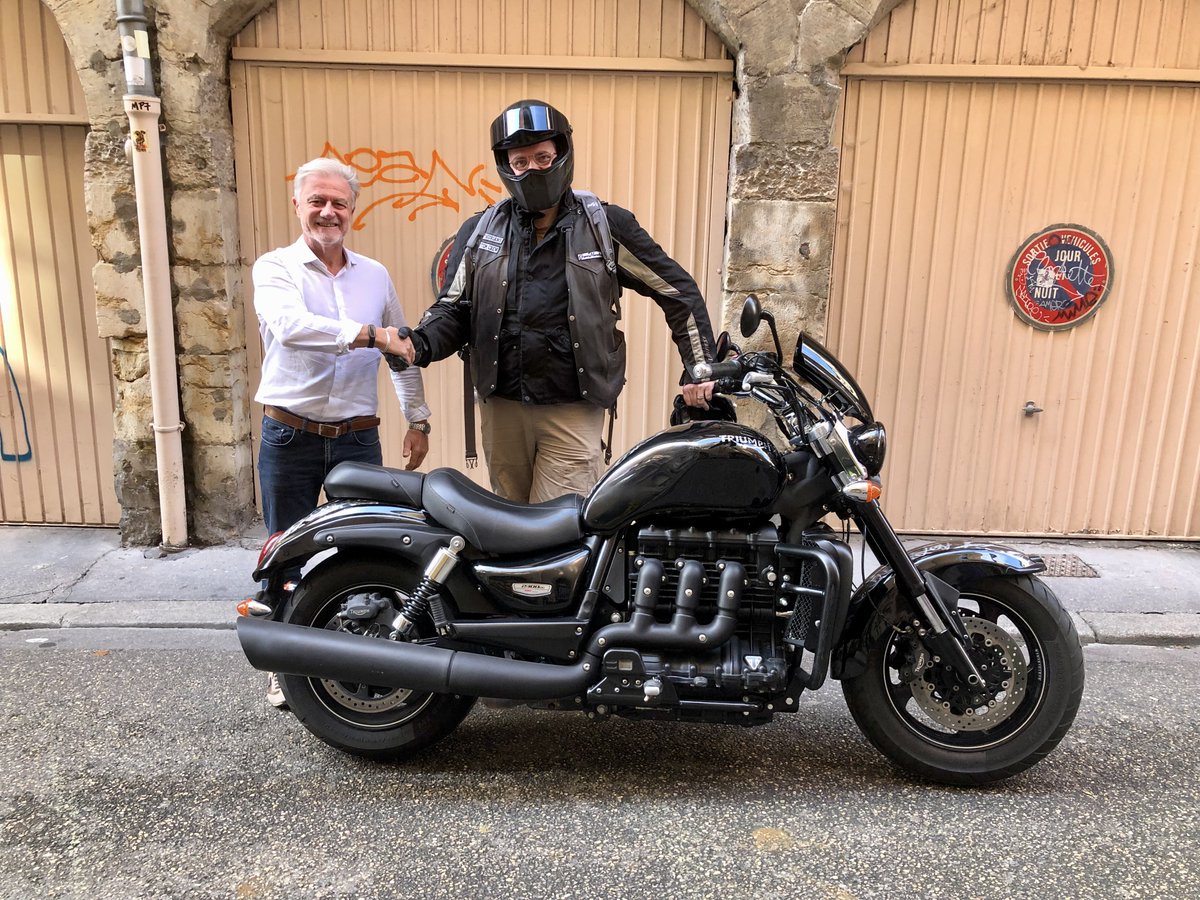 It's SOLD !
The only <a href="/OfficialTriumph/">Triumph Motorcycles</a> Rocket that has been ridden around the world. Bought by Guillaume, a fellow Lyonnais.
4 years after I finished the journey, and 3 1/2 years of dilema after that, I cleaned it up and let it go. Simply too big for my new life in central Lyon.