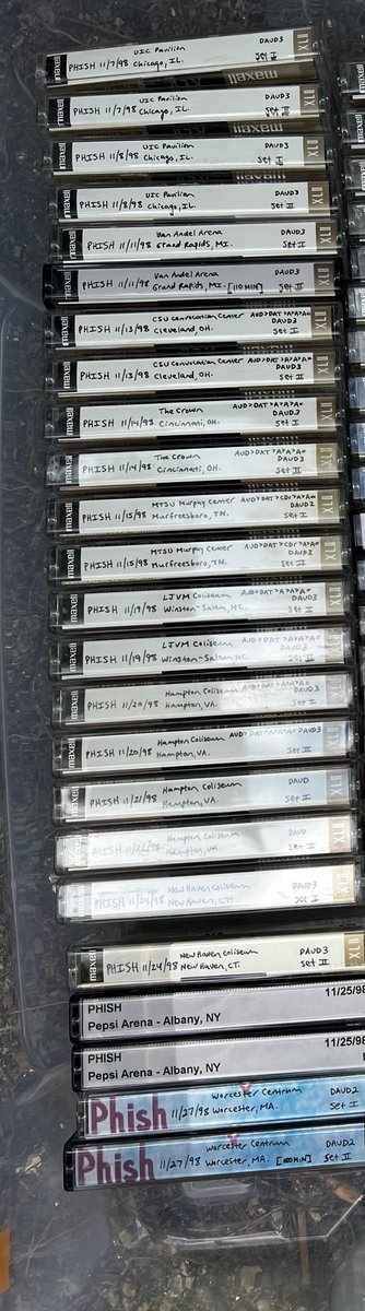 dogsstolethings's tweet photo. Tapes are back, bigtime! Will ship this collection to you no charge if you’re interested, let me know. Mostly Phish, some Dead, Strangefolk, Percy Hill🎵 https://t.co/TFVkevHqUL