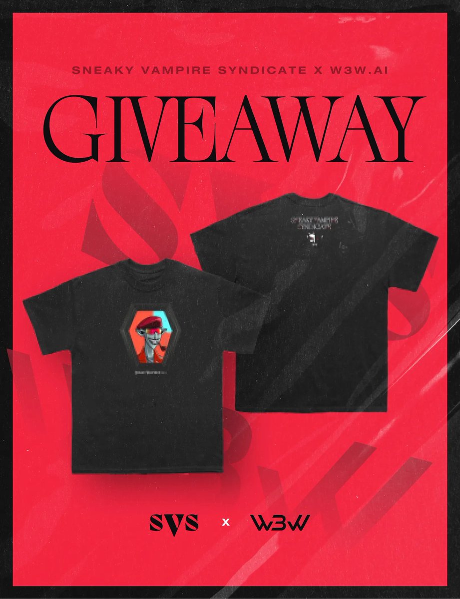 What's this? A new giveaway for free merch from one of our favorite partners?!

If you're lucky you may be walking home with this limited-edition T-shirt designed by us and produced by @web3_wear, and maybe just in time for Halloween... 👀 

LINK: w3w.ai/main/sneaky-va…