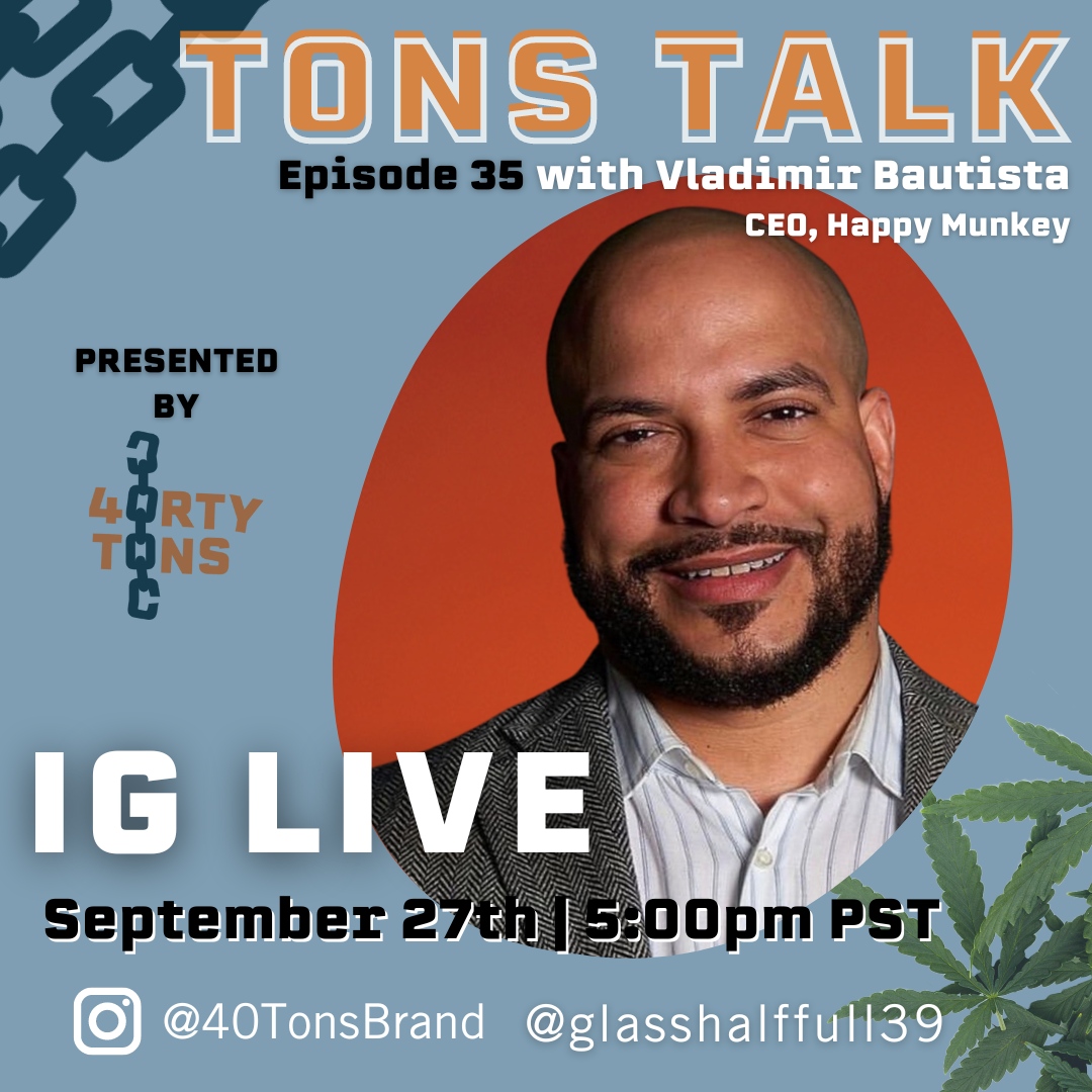 40TonsBrand's tweet photo. This week we are meeting with Vladimir Bautista! He is the CEO and co-founder of Happy Munkey LLC , a world-renowned NYC lifestyle and cannabis culture company. Learn more by joining us on @40tonsbrand IG Live at 5pm PST!

#happymunkey #freethe40K #restoritivejustice https://t.co/lVjAgtvD4s