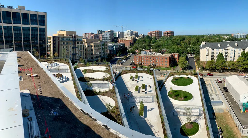 The Wilson School in DC was a monumental project spanning multiple terraces, and requiring massive cranes to move material. But the end result is a showcase in how #sustainabledesign can bridge stunning architecture with #stormwatermanagement. and #greenbuilding principles.