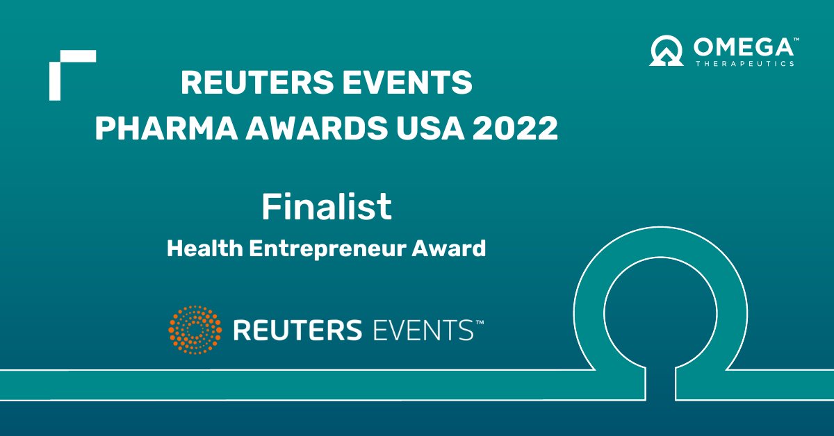 OmegaTX's tweet photo. We are delighted to be named a finalist for the @RE_Pharma Awards USA in the Health Entrepreneur Award category! Thank you to our dedicated team who is leading the way toward #PrecisionGenomicControl. Congratulations to all 2022 finalists: https://t.co/2f8xSZha49 #Omegans https://t.co/kAyaAZMxb6