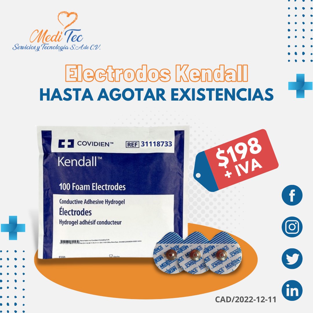 Meditectm's tweet photo. 💥 #Electrodos Kendall 💥
Sobre con 100 piezas
✅ Fácil adherencia
✅ No lastima ni irrita la piel
✅ Alto grado de conductividad
✅ Gel conductor para resultados más precisos
#Promoción hasta agotar existencias 🤩
📌 Contáctanos
📲 55 4221 6851
#meditec #hospitales #ecg https://t.co/cmV92ZXcQa