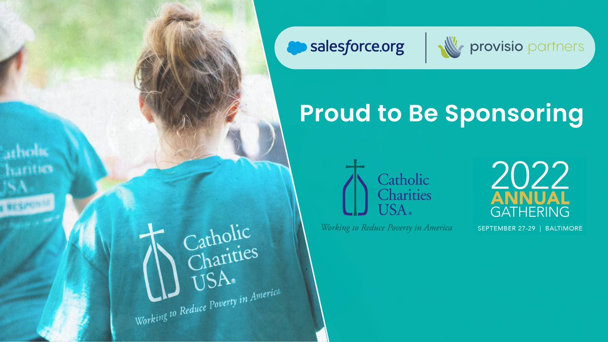 provisio_sfdo's tweet photo. 🙌 Happy to announce our co-sponsorship with @SalesforceOrg for the @CCharitiesUSA Annual Gathering! We are looking forward to many meaningful conversations &amp; connections around technology &amp; #strategic goals.

Stay tuned for live updates from Baltimore!

#AG2022 #ProvisioProud https://t.co/eYlONDCFJ7