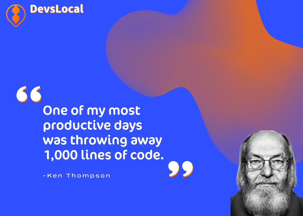 devs_local's tweet image. When I think of a master developer I think of someone like Ken Thompson, he has made a lasting impact on the development community as whole. Without him I&apos;m not sure where we would be.

#kenthompson #kenthompsonquote #devs #freelancers #techjobs #freelancerjobs