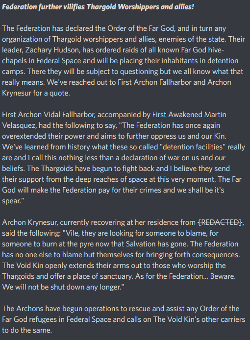 _thevoidkin's tweet photo. "The Far God will make the Federation pay..."

#EliteDangerousOdyssey #EliteDangerous #EliteDangerousRP #EliteCmdrs #Storytelling #Scifi https://t.co/wr7xnQ1HuQ