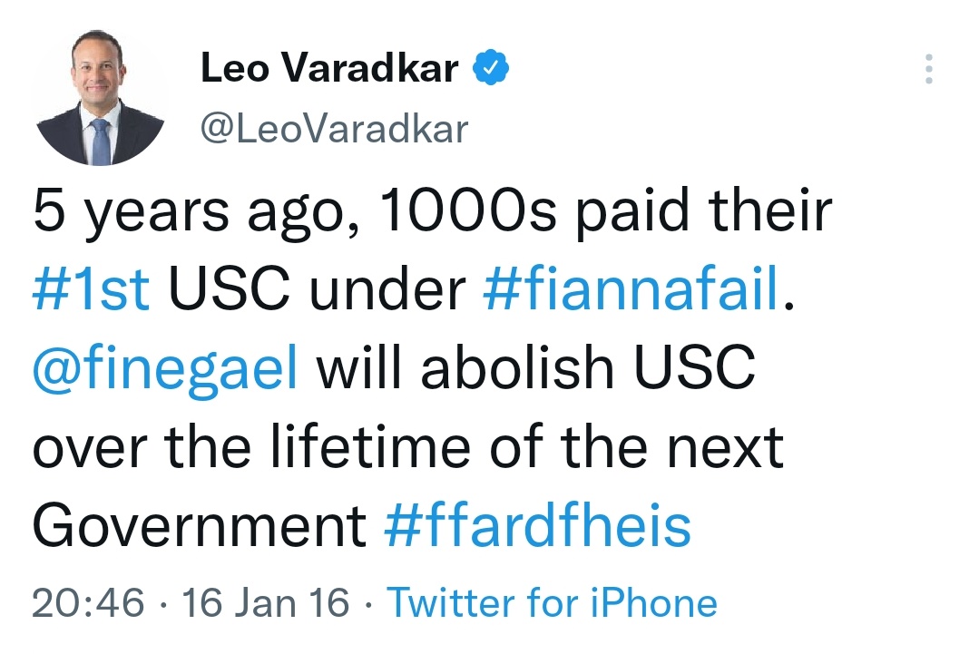 _FeachNews's tweet photo. It's nearly seven years since Fine Gael promised to abolish the USC. Surely tomorrow will finally be the day 🤞
#Budget2023 #budget https://t.co/j3PQgKQ3Qv