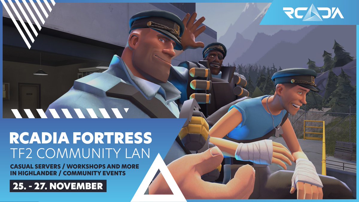 Get ready, mercs. It's time for RCADIA Fortress our <a href="/TeamFortress/">Team Fortress 2</a> 2 Community Event!🔥

📅25.11. - 27.11. at RCADIA in Hamburg

Get ready for
🔹a 6s Tournament,
🔹a Highlander Side Event
🔹and Fun Community activities!

Interested? Get your tickets here➡️
ucs.gg/event-details/…
